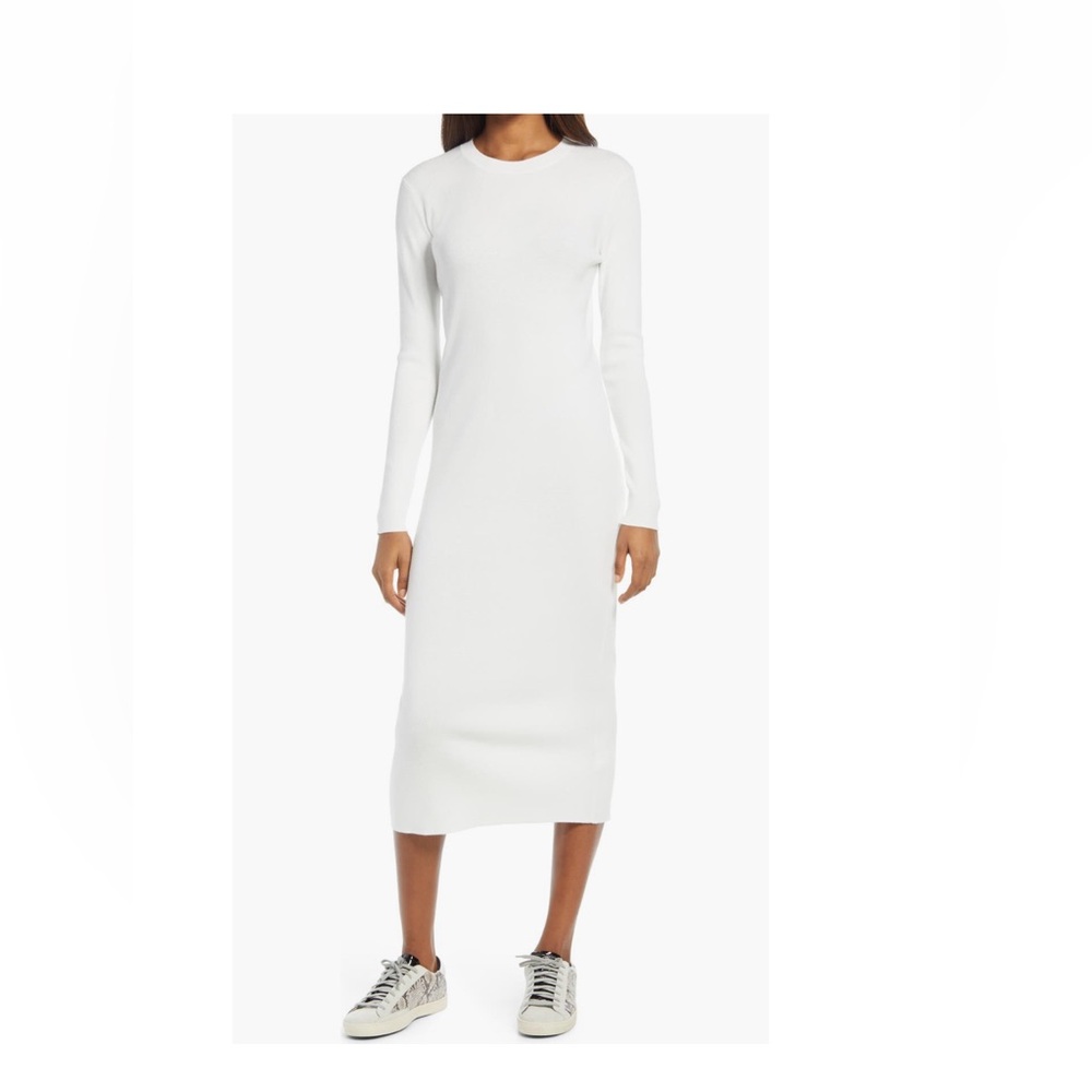 Treasure & Bond Crewneck Long Sleeve Midi Dress